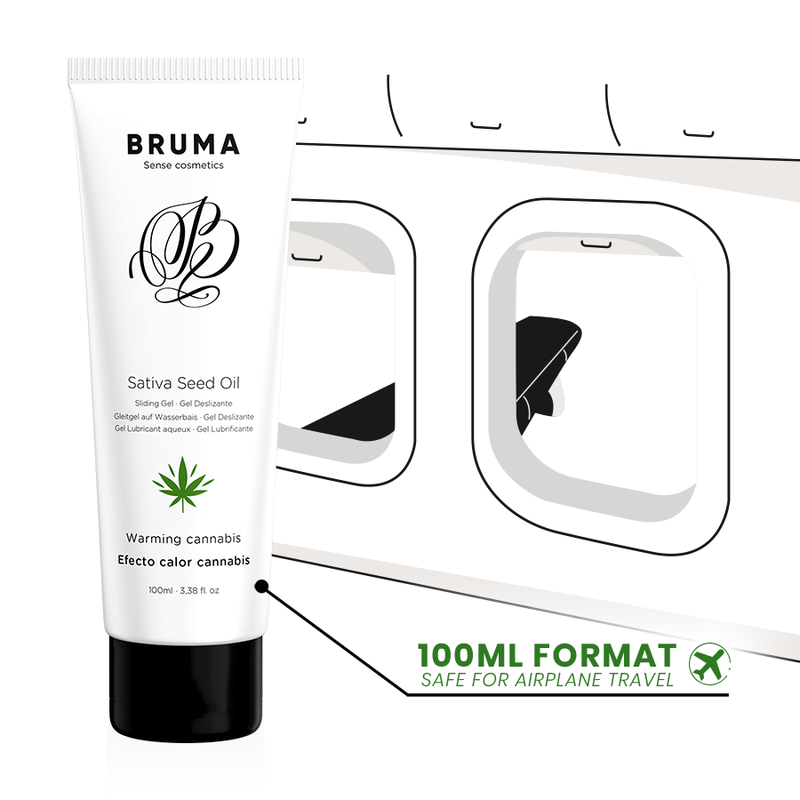 BRUMA - HUILE DE GRAINES DE SATIVA GEL GLISSANT RÉCHAUFFANT SAVEUR DE CANNABIS 100 ML BRUMA