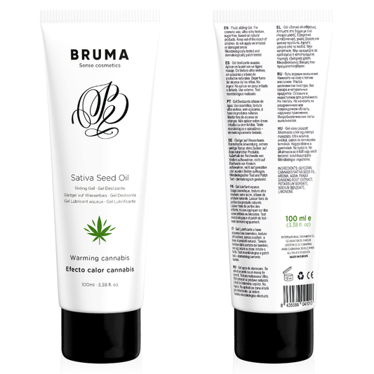 BRUMA - HUILE DE GRAINES DE SATIVA GEL GLISSANT RÉCHAUFFANT SAVEUR DE CANNABIS 100 ML BRUMA
