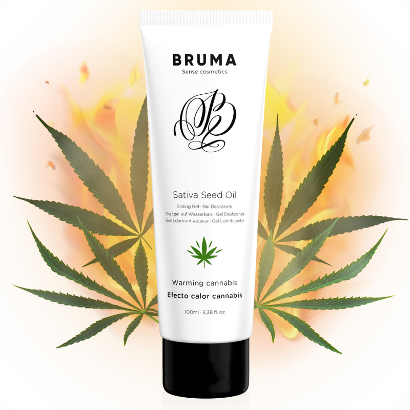 BRUMA - HUILE DE GRAINES DE SATIVA GEL GLISSANT RÉCHAUFFANT SAVEUR DE CANNABIS 100 ML BRUMA