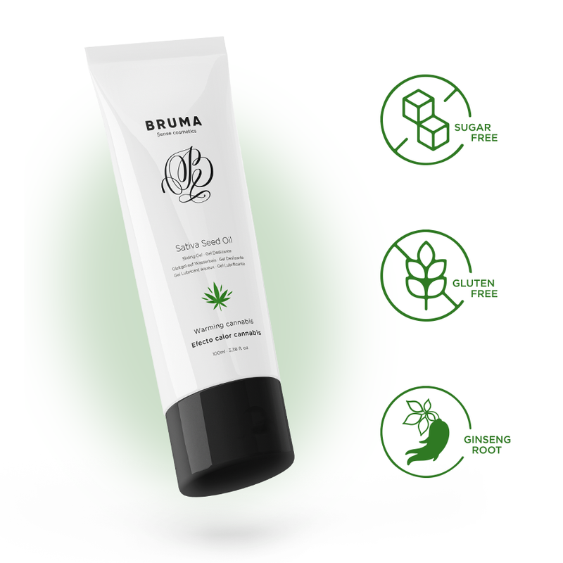 BRUMA - HUILE DE GRAINES DE SATIVA GEL GLISSANT RÉCHAUFFANT SAVEUR DE CANNABIS 100 ML BRUMA