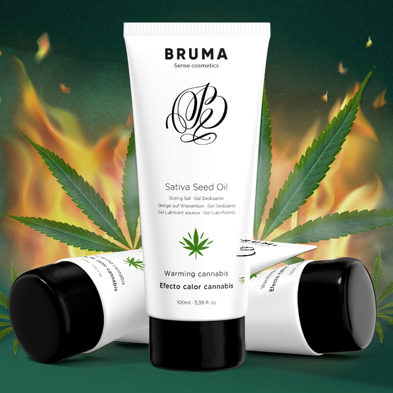 BRUMA - HUILE DE GRAINES DE SATIVA GEL GLISSANT RÉCHAUFFANT SAVEUR DE CANNABIS 100 ML BRUMA