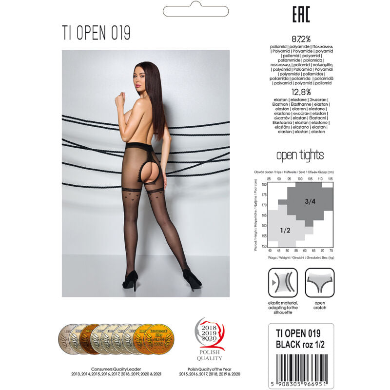 PASSION - TIOPEN 019 COLLANT NOIR 1/2 20 DEN PASSION WOMAN GARTER & STOCK