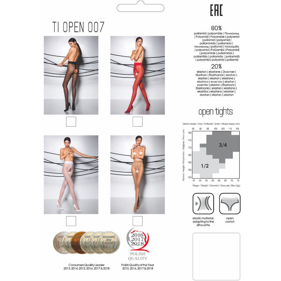 PASSION - TIOPEN 007 COLLANT BLANC 1/2 20 DEN PASSION WOMAN GARTER & STOCK