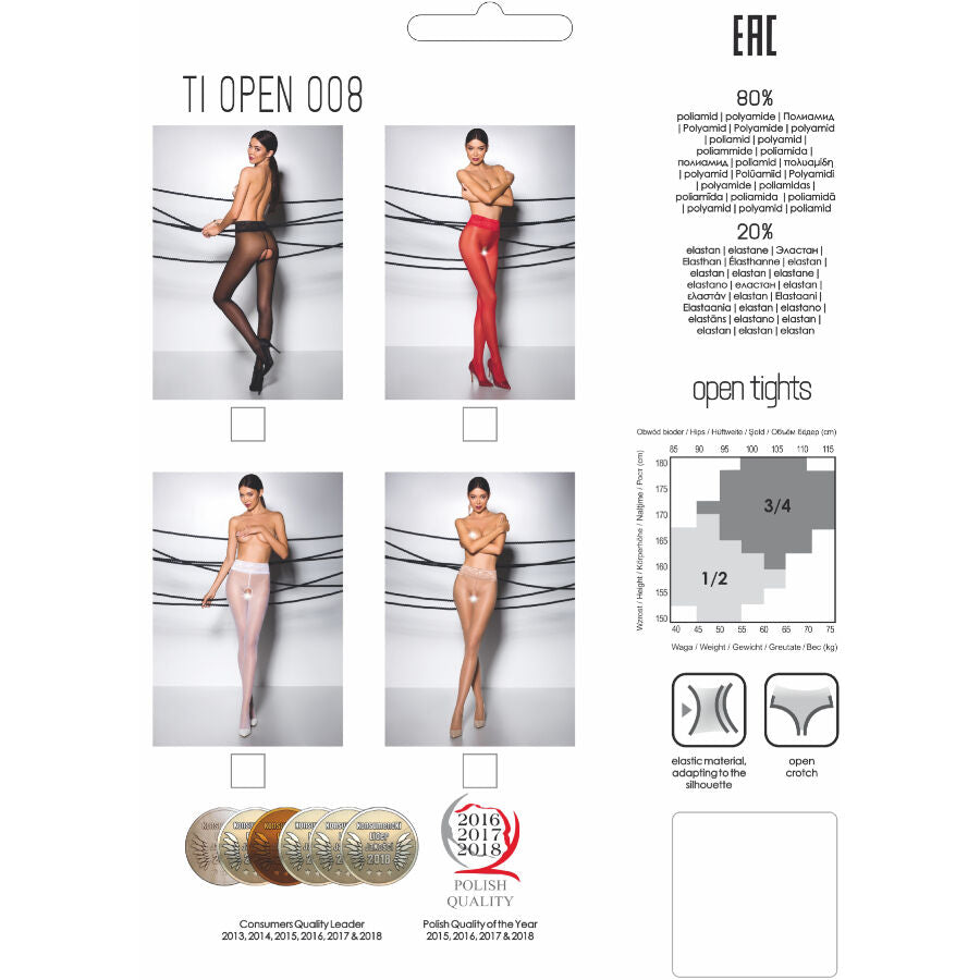 PASSION - TIOPEN 008 COLLANT BLANC 1/2 30 DEN PASSION WOMAN GARTER & STOCK
