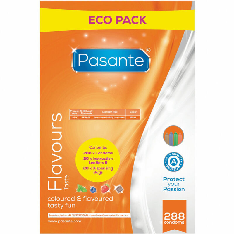 PASANTE - PRÉSERVATIFS ECO PACK SAVEURS SAC 288 UNITÉS PASANTE