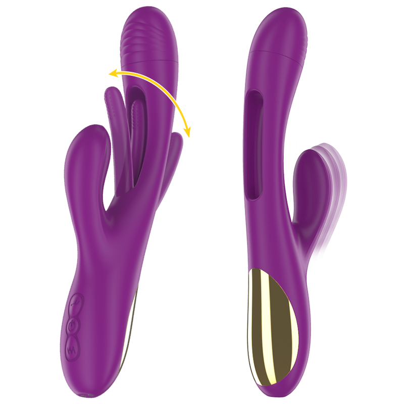 INTENSE - APOLO VIBRATEUR MULTIFONCTION RECHARGEABLE 7 VIBRATIONS AVEC LANGUE OSCILLANTE VIOLET INTENSE FUN