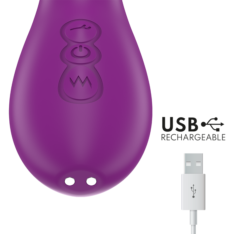 INTENSE - APOLO VIBRATEUR MULTIFONCTION RECHARGEABLE 7 VIBRATIONS AVEC LANGUE OSCILLANTE VIOLET INTENSE FUN