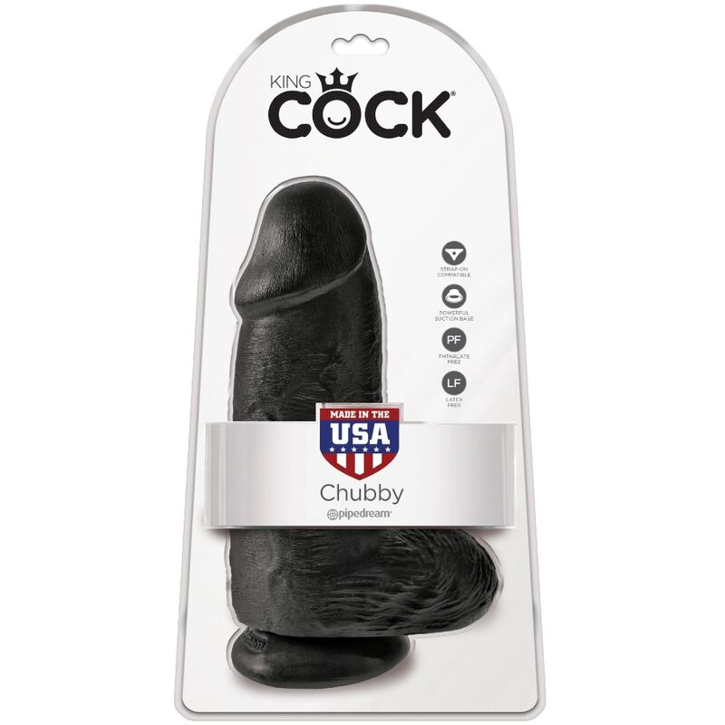 KING COCK - PÉNIS RÉALISTE CHUBBY 23 CM NOIR KING COCK