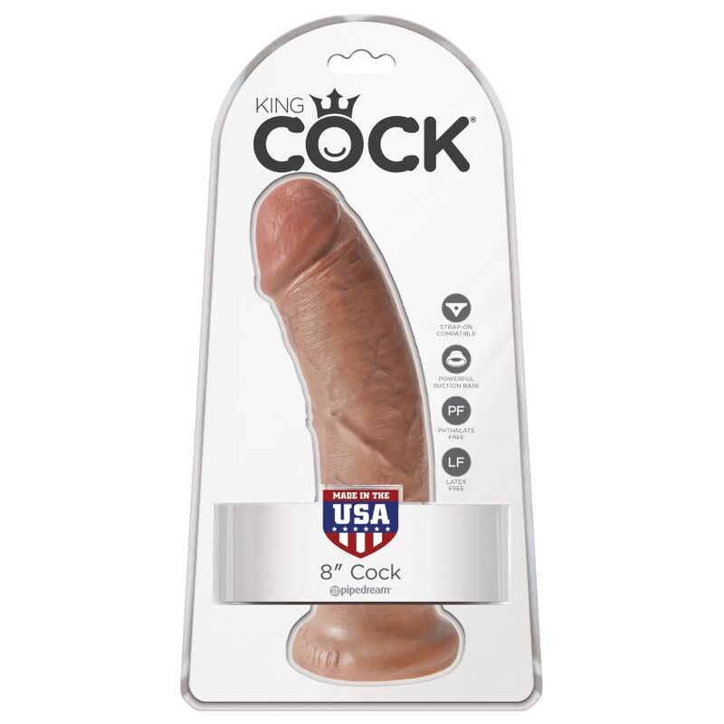 KING COCK - PÉNIS RÉALISTE 19.5 CM CARAMEL KING COCK