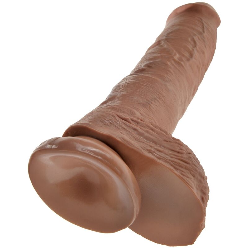 KING COCK - PÉNIS RÉALISTE AVEC BOULES 19.8 CM CARAMEL KING COCK