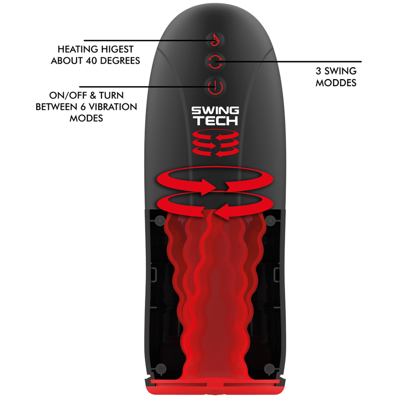 JAMYJOB - MASTURBATEUR  EFFET CHAUFFANT SWING-R, SWING TECH ET VIBRATION JAMYJOB