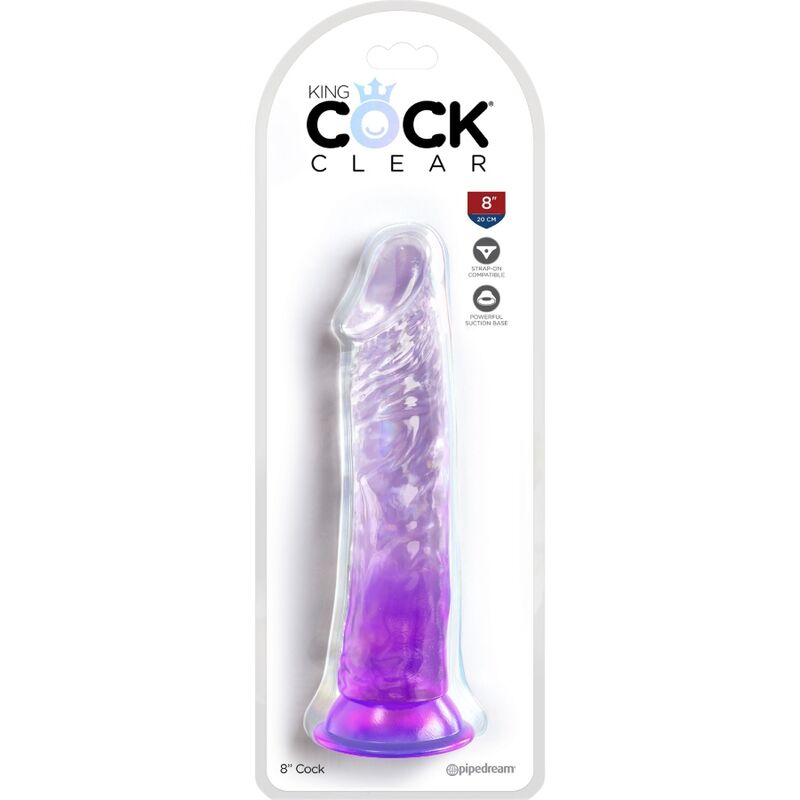 KING COCK - CLEAR PÉNIS RÉALISTE 19.7 CM VIOLET KING COCK