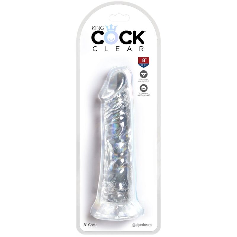 KING COCK - PÉNIS RÉALISTE CLAIR 19.7 CM TRANSPARENT KING COCK