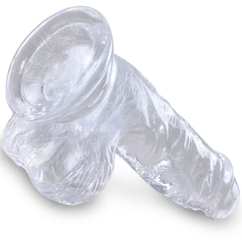 KING COCK - CLEAR PÉNIS RÉALISTE AVEC BOULES 10.1 CM TRANSPARENT KING COCK