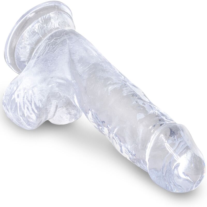 KING COCK - CLEAR PÉNIS RÉALISTE AVEC BOULES 10.1 CM TRANSPARENT KING COCK