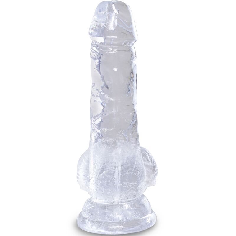 KING COCK - CLEAR PÉNIS RÉALISTE AVEC BOULES 10.1 CM TRANSPARENT KING COCK