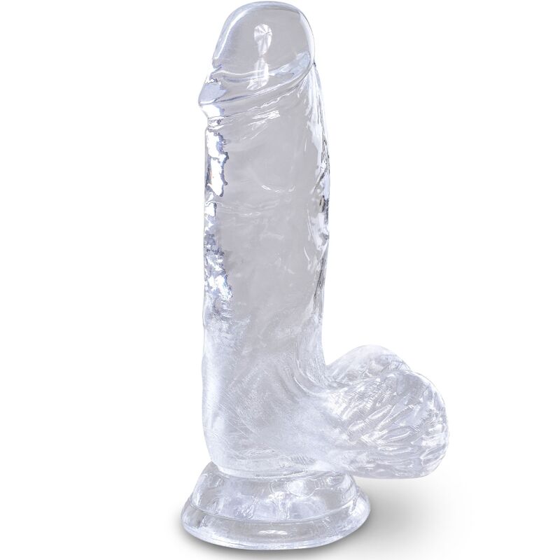 KING COCK - CLEAR PÉNIS RÉALISTE AVEC BOULES 10.1 CM TRANSPARENT KING COCK