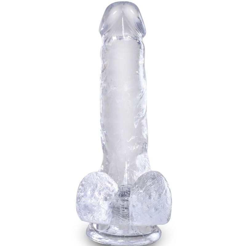 KING COCK - CLEAR PÉNIS RÉALISTE AVEC BOULES 13.5 CM TRANSPARENT KING COCK