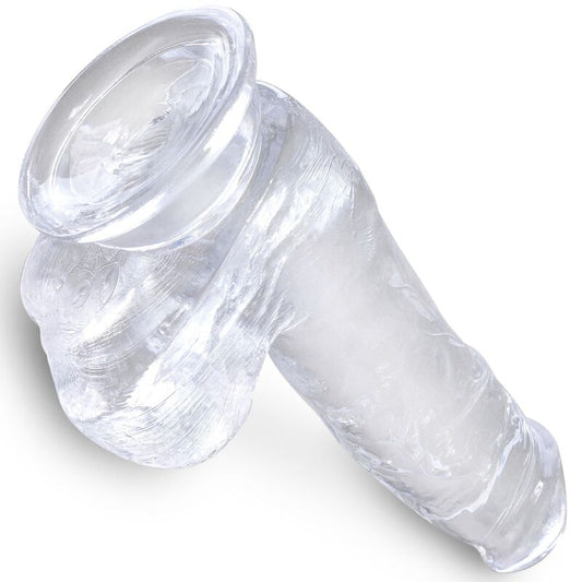 KING COCK - CLEAR PÉNIS RÉALISTE AVEC BOULES 13.5 CM TRANSPARENT KING COCK