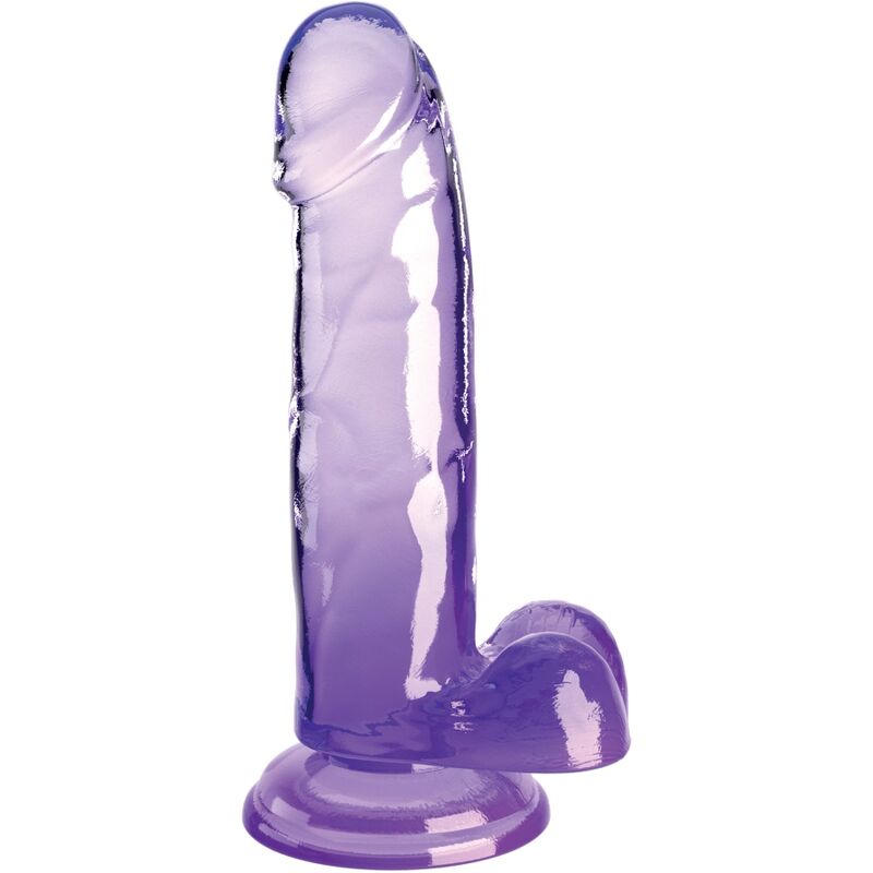 KING COCK - CLEAR PÉNIS RÉALISTE AVEC BOULES 15.2 CM VIOLET KING COCK