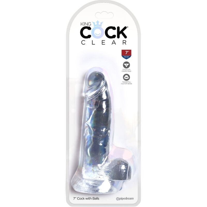 KING COCK - CLEAR PÉNIS RÉALISTE AVEC BOULES 15.2 CM TRANSPARENT KING COCK