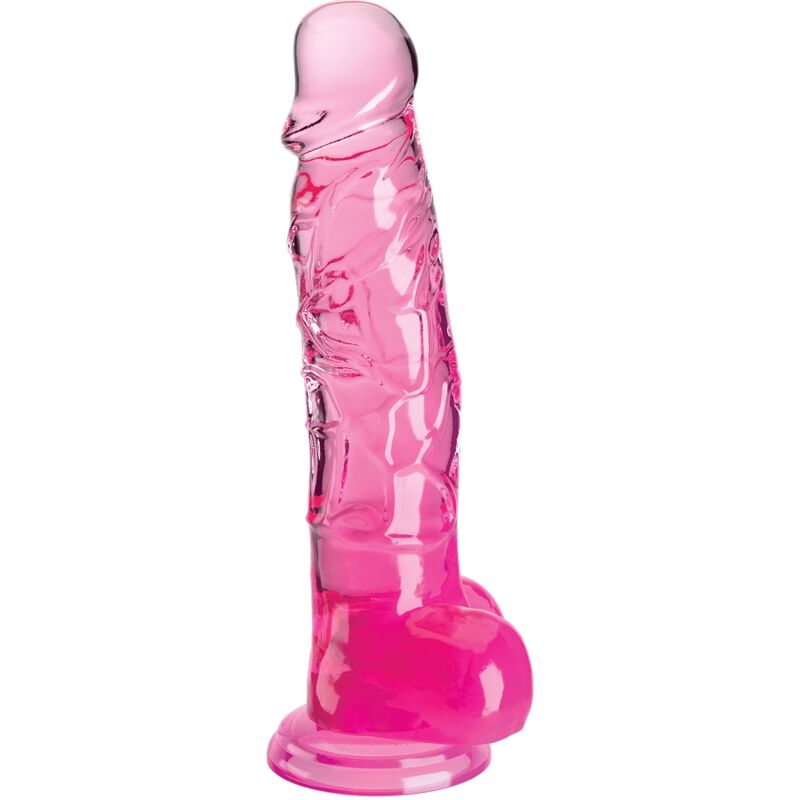 KING COCK - CLEAR PÉNIS RÉALISTE AVEC BOULES 16.5 CM ROSE KING COCK