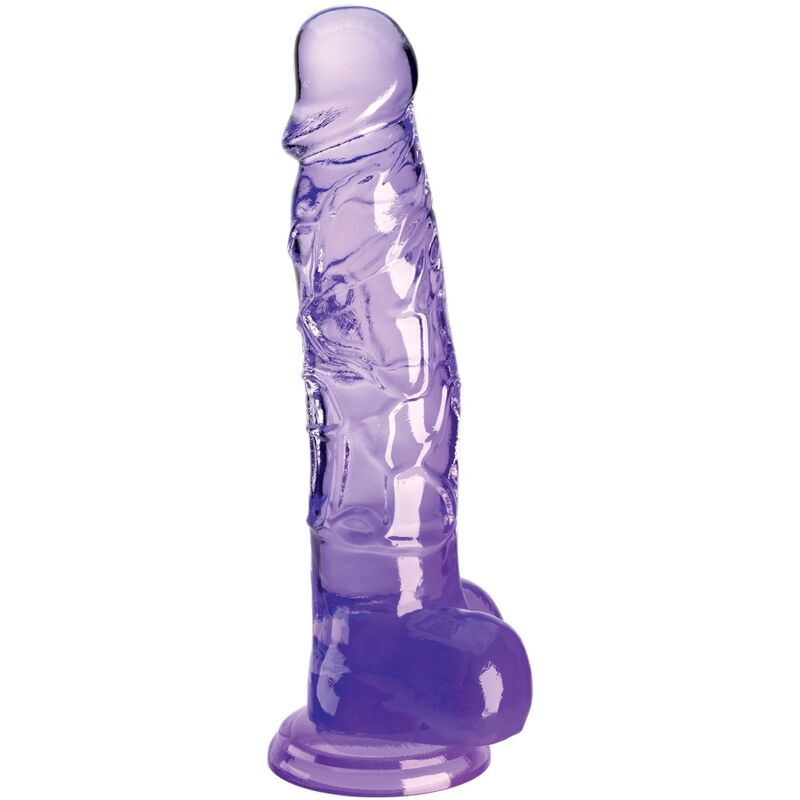 KING COCK - CLEAR PÉNIS RÉALISTE AVEC BOULES 16.5 CM VIOLET KING COCK
