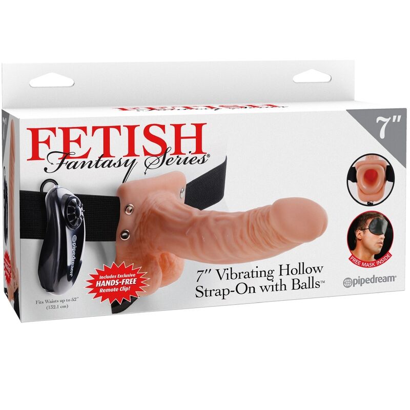 FETISH FANTASY SERIES - HARNAIS RÉGLABLE TÉLÉCOMMANDE PÉNIS RÉALISTE AVEC TESTICULES 17,8 CM FETISH FANTASY SERIES