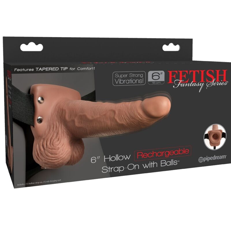 FETISH FANTASY SERIES - HARNAIS RÉGLABLE PÉNIS RÉALISTE AVEC TESTICULES RECHARGEABLES ET VIBRATEUR 15 CM FETISH FANTASY SERIES