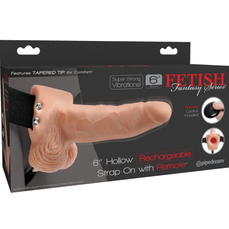FETISH FANTASY SERIES - HARNAIS RÉGLABLE TÉLÉCOMMANDE PÉNIS RÉALISTE AVEC TESTICULES RECHARGEABLES ET VIBRATEUR 15 CM FETISH FANTASY SERIES