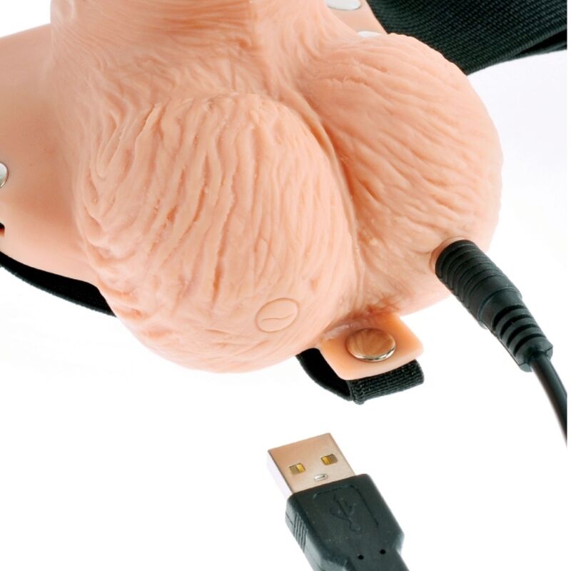 FETISH FANTASY SERIES - HARNAIS RÉGLABLE TÉLÉCOMMANDE PÉNIS RÉALISTE AVEC TESTICULES RECHARGEABLES ET VIBRATEUR 15 CM FETISH FANTASY SERIES