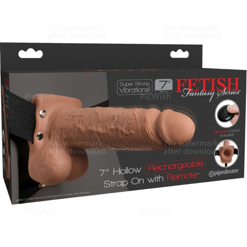FETISH FANTASY SERIES - HARNAIS RÉGLABLE PÉNIS RÉALISTE AVEC BALLES RECHARGEABLES ET VIBRATEUR 17,8 CM FETISH FANTASY SERIES