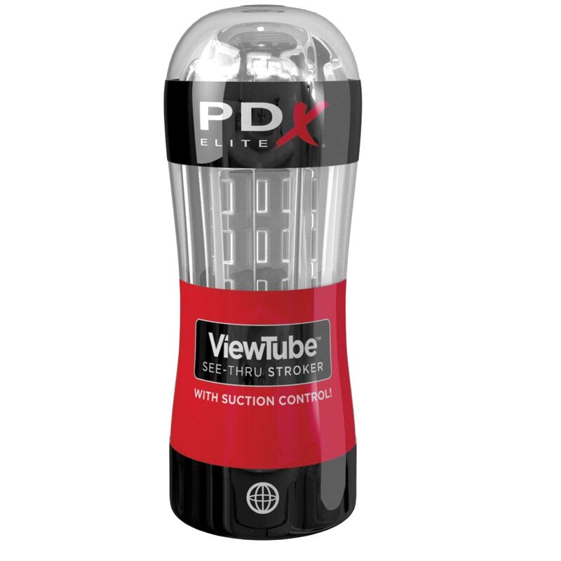 PDX ELITE - MASTURBATEUR STROKER TUBE DE VUE CONTRÔLE ASPIRATION TRANSPARENT PDX ELITE