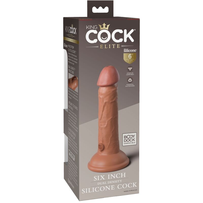 KING COCK - ELITE GODE RÉALISTE EN SILICONE 15.2 CM CARAMEL KING COCK