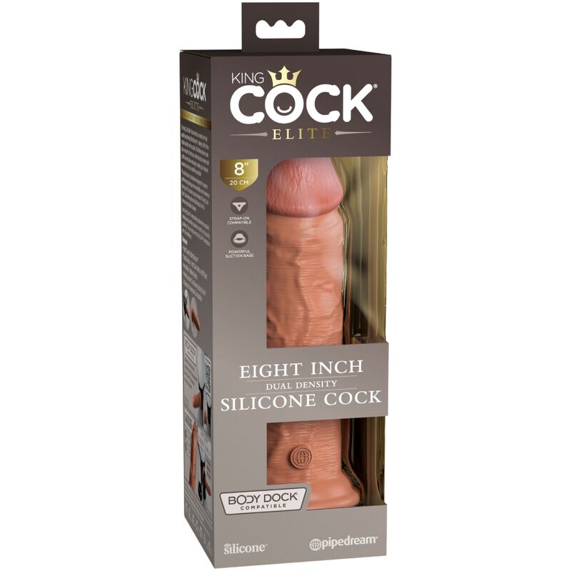 KING COCK - ELITE GODE RÉALISTE EN SILICONE 20.3 CM CARAMEL KING COCK