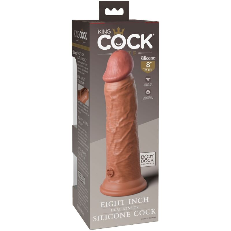 KING COCK - ELITE GODE RÉALISTE EN SILICONE 20.3 CM CARAMEL KING COCK