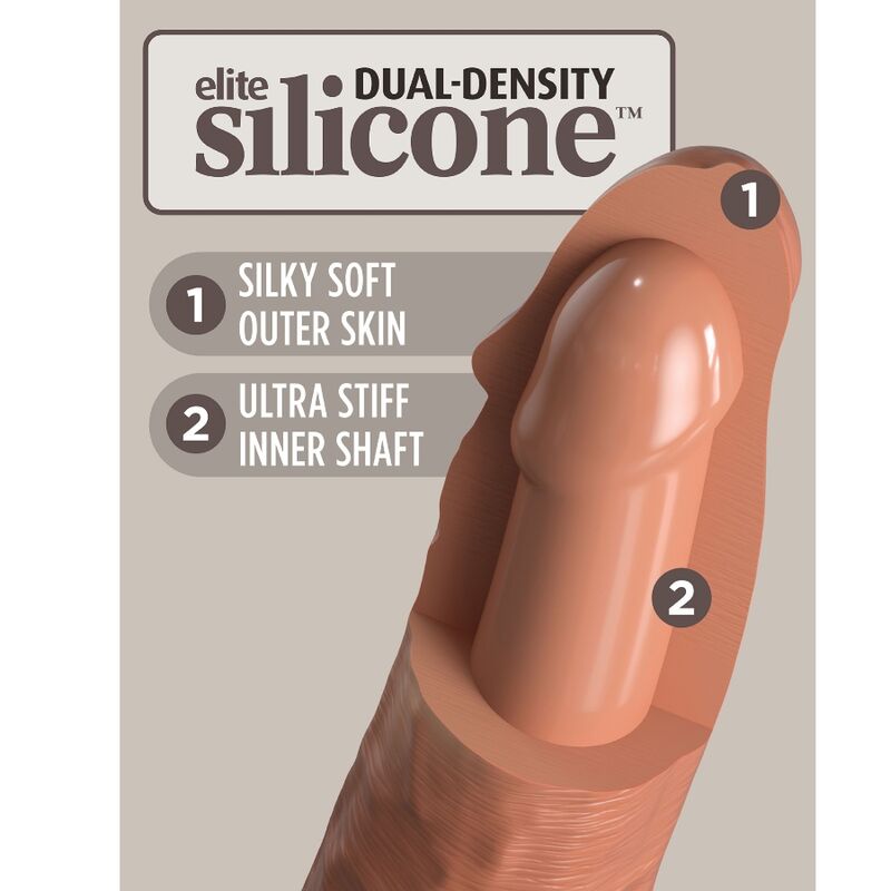 KING COCK - ELITE GODE RÉALISTE EN SILICONE 20.3 CM CARAMEL KING COCK