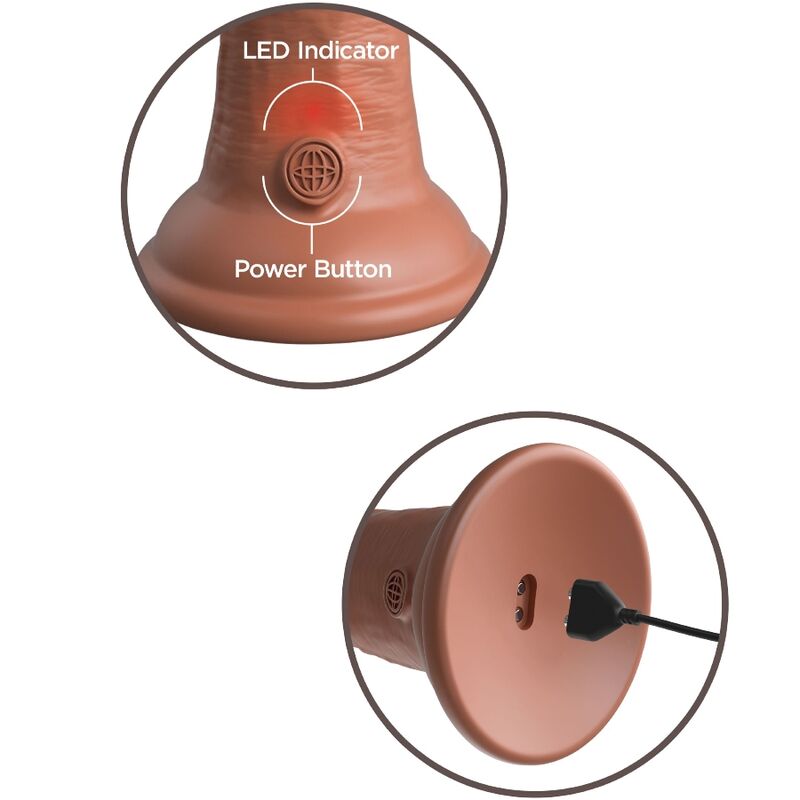 KING COCK - ELITE GODE RÉALISTE VIBRANT & SILICONE 15.2 CM CARAMEL KING COCK