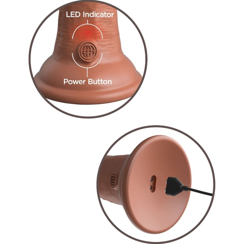 KING COCK - ELITE GODE RÉALISTE VIBRANT & SILICONE 20.3 CM CARAMEL KING COCK