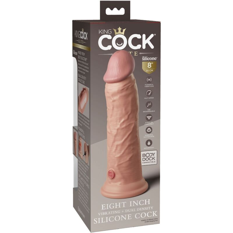 KING COCK - ELITE GODE RÉALISTE VIBRANT & SILICONE 20.3 CM KING COCK