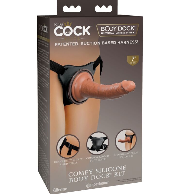 KING COCK - ELITE HARNAIS RÉGLABLE CONFORTABLE AVEC GODE 17.8 CM KING COCK