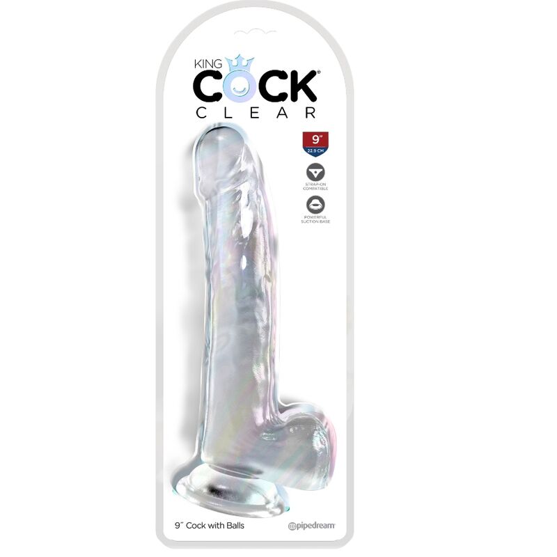 KING COCK - CLEAR GODE AVEC TESTICULES 20.3 CM TRANSPARENT KING COCK