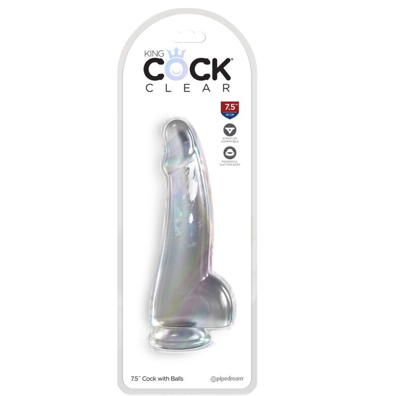 KING COCK - CLEAR GODE AVEC TESTICULES 15.2 CM TRANSPARENT KING COCK