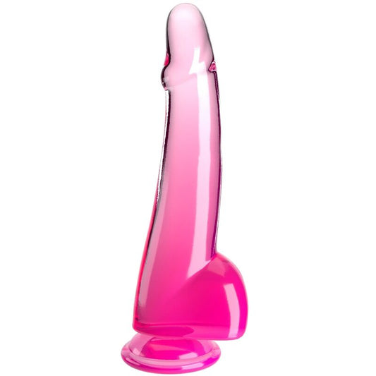 KING COCK - CLEAR GODE  TESTICULES 19 CM ROSE KING COCK