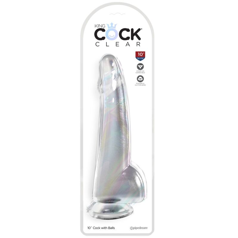 KING COCK - CLEAR GODE  TESTICULES 19 CM TRANSPARENT KING COCK