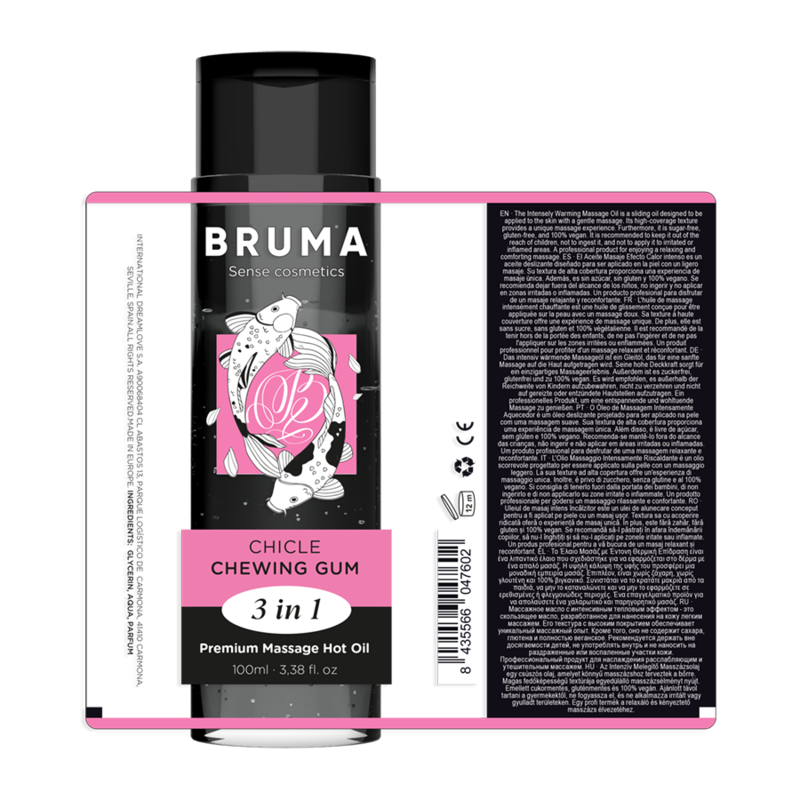 BRUMA - HUILE DE MASSAGE PREMIUM EFFET CHALEUR SAVEUR GOMME 3 EN 1 - 100 ML BRUMA