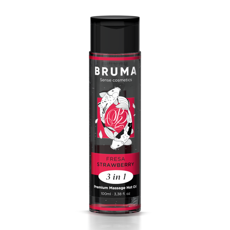 BRUMA - HUILE DE MASSAGE PREMIUM EFFET CHALEUR SAVEUR FRAISE 3 EN 1 - 100 ML BRUMA