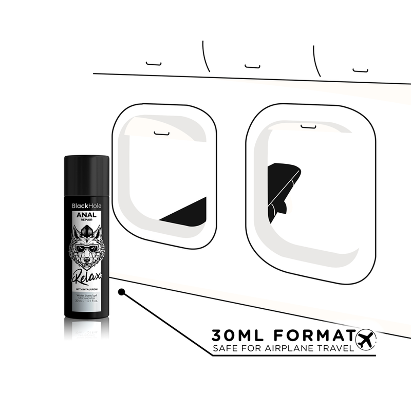 BLACK HOLE - RÉPARATION ANALE RELAX À BASE D'EAU AVEC HYALURON 30 ML BLACK HOLE