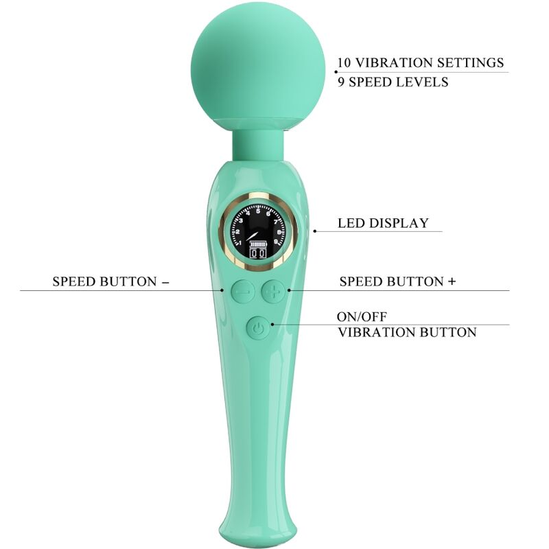 PRETTY LOVE - VIBRATEUR BAGUETTE VERTE SKYLER PRETTY LOVE LED