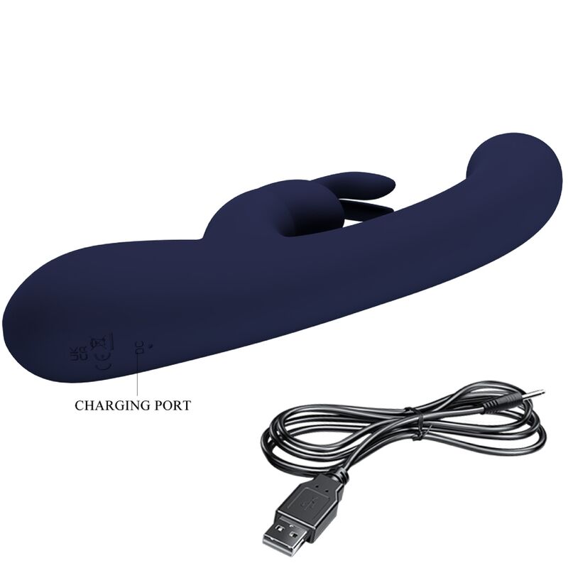 PRETTY LOVE - VIBRATEUR LAMAR LAPIN ET POINT G BLEU PRETTY LOVE LED